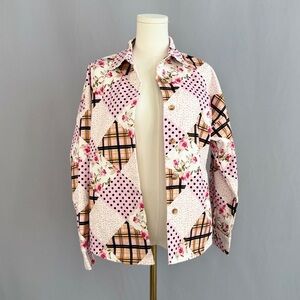 Floral Patchwork Button Down Shirt Perfect Blend of Sweet & Statement